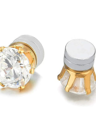 1 paio di orecchini a clip con orecchio magnetico forte in cristallo per uomo donna orecchini con magnete zircone rotondo punk regalo di gioielli non penetranti platinumshop