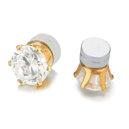 1 paio di orecchini a clip con orecchio magnetico forte in cristallo per uomo donna orecchini con magnete zircone rotondo punk regalo di gioielli non penetranti platinumshop