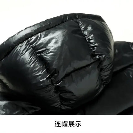 New national standard 90% down winter thickened down jacket, glossy hooded bread jacket, youth down jacket for men's wear