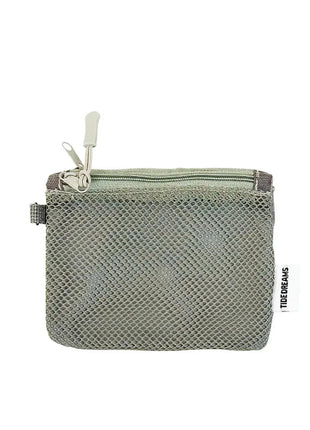 Travel Makeup Storage Bags New Mesh Coin Purse Simple Portable Mini Bag Multi-purpose Square Bag Double-layer Zipper Card Holder PlatiNum