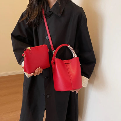 Vendita calda Semplicità Borsa a tracolla da donna di fascia alta Materiale Pu Borsa a secchiello versatile Borsa alla moda Pendolarismo