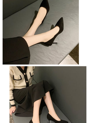 Donne Nuovi Sandali Con Tacco Medio Nero 6-8-10 cm A Punta Tacco Sottile Baotou Banchetto Scarpe Con Tacco Alto Scarpe Da Donna Tacones Mujer