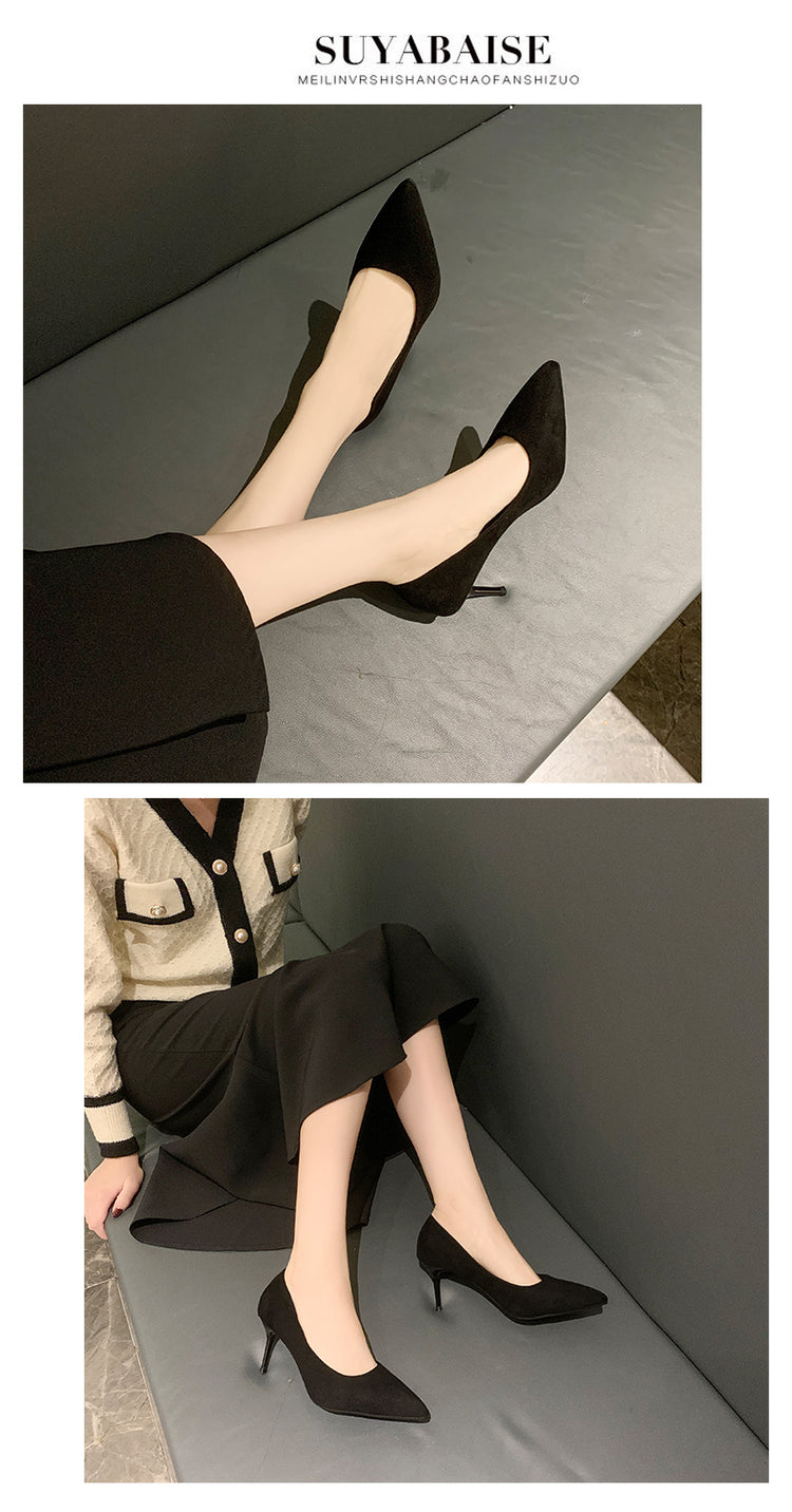 Donne Nuovi Sandali Con Tacco Medio Nero 6-8-10 cm A Punta Tacco Sottile Baotou Banchetto Scarpe Con Tacco Alto Scarpe Da Donna Tacones Mujer