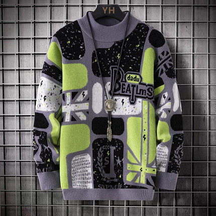 Men's fashion pullovers 2025 men winter Sweaters mens warm sweater O-neck custom pattern men sweaters autumn men size M-3XL