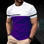 New Fashionable 3D Simple Striped Printed T-shirt For Men Urban Fashion Harajuku Round-neck Short-sleeved Comfortable Large Tops