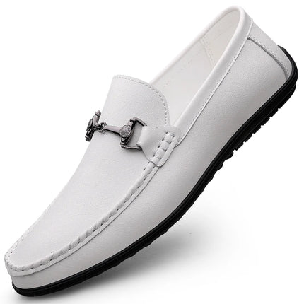 Mocassini di lusso da uomo estivi Scarpe slip on in pelle Mocassini traspiranti bianchi Scarpe casual Mocasines Hombre