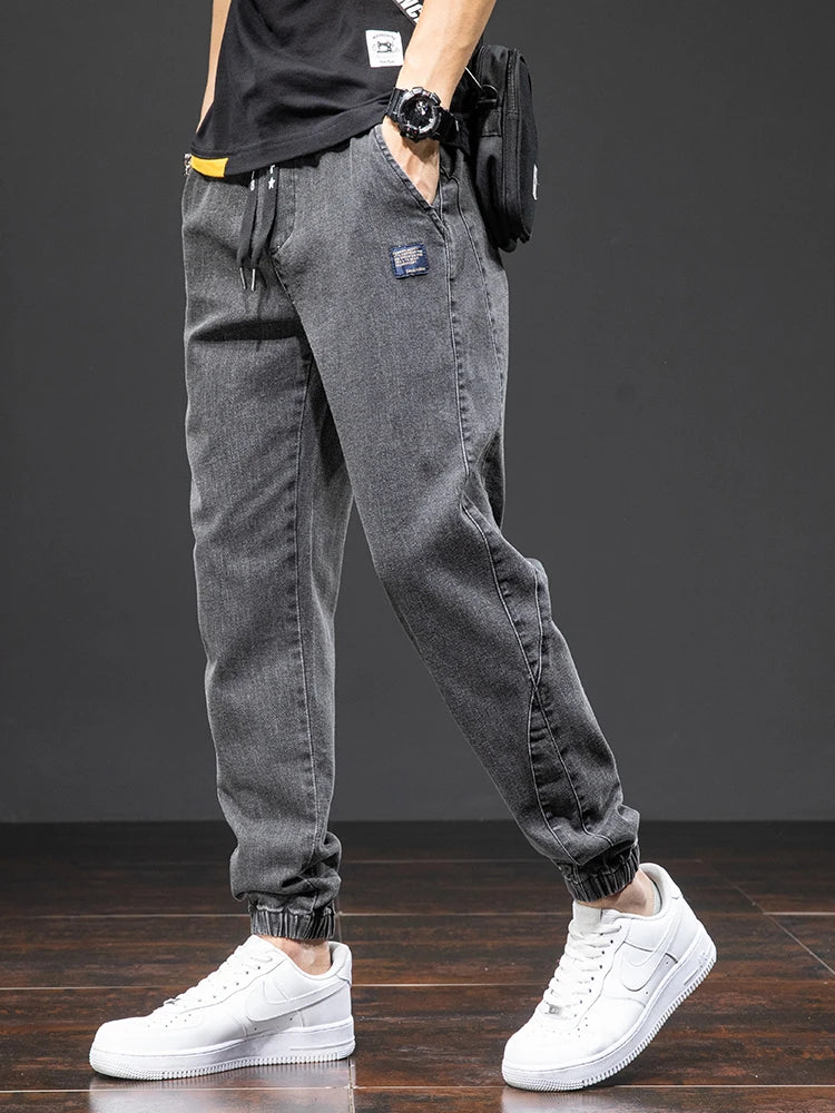 Spring Summer Black Blue Cargo Jeans Men Streetwear Denim Jogger Pants Men Baggy Harem Jean Trousers Plus Size PlatiNum
