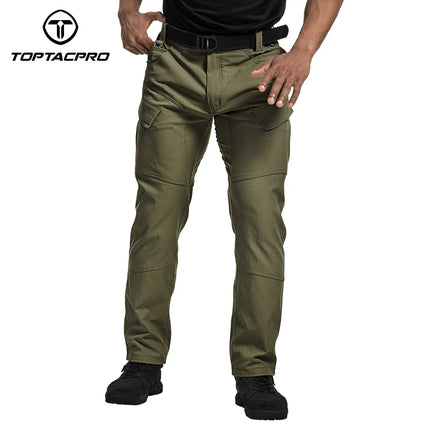 TOPTACPRO Men's Flex Ripstop Water-Resistant Lightweight Stretch Cargo Trousers for EDC Outdoor Work Hiking 8201