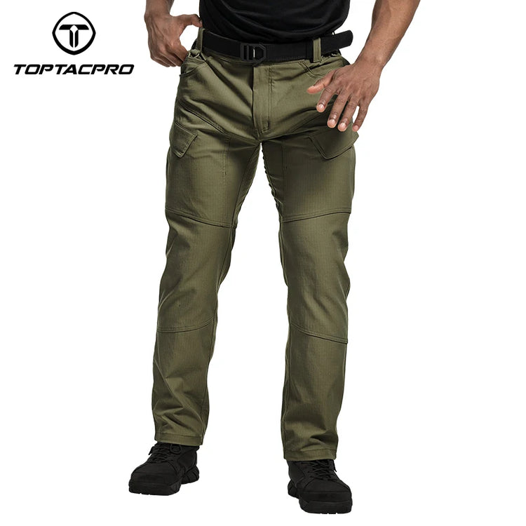 TOPTACPRO Men's Flex Ripstop Water-Resistant Lightweight Stretch Cargo Trousers for EDC Outdoor Work Hiking 8201