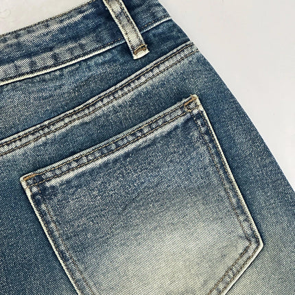 Shorts Female Jeans Women Jeans Denim Shorts Y2K Retro Slant Pocket Flared Hem Casual Wide Leg Summer PlatiNum