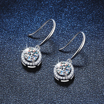 New 925 Sterling Silver Earrings Moissanite for Women Exquisite Luxury Wedding Engagement Jewelry Fashion Gift High Quality PlatiNum