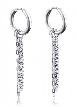Long Hanging Crosses Leaves Pendants Hoops Woman Earrings Man Vintage Stainless steel Hip Hop Ear Piercing Jewelry Accessories PlatiNum
