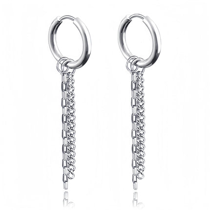 Long Hanging Crosses Leaves Pendants Hoops Woman Earrings Man Vintage Stainless steel Hip Hop Ear Piercing Jewelry Accessories PlatiNum