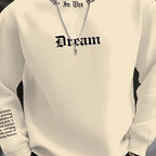 The New Men's Round-Neck Hoodie for Spring and Autumn 2025 Features a Casual and Comfortable 3D Letter Print on the Street