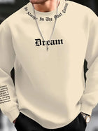 The New Men's Round-Neck Hoodie for Spring and Autumn 2025 Features a Casual and Comfortable 3D Letter Print on the Street