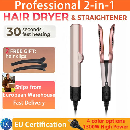SenCiciMen 2 IN 1 Hair-care Airstrait Hair Straightener Hair Dryer Negative Ion Hair Styler Long-Lasting Styling Tool Hairdryer