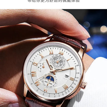 2024 Orologio da uomo alla moda Orologio da polso da uomo sportivo di lusso alla moda Orologio da uomo al quarzo con data in pelle luminosa impermeabile Orologio da uomo platinumshop