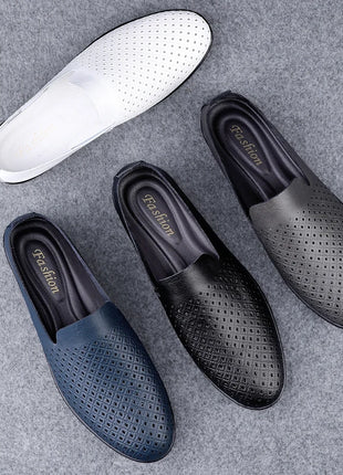 Scarpe da uomo in vera pelle Casual formali mocassini da uomo mocassini estate italiana traspirante Slip on scarpe da barca maschili Over Size 50 51
