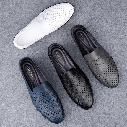 Scarpe da uomo in vera pelle Casual formali mocassini da uomo mocassini estate italiana traspirante Slip on scarpe da barca maschili Over Size 50 51