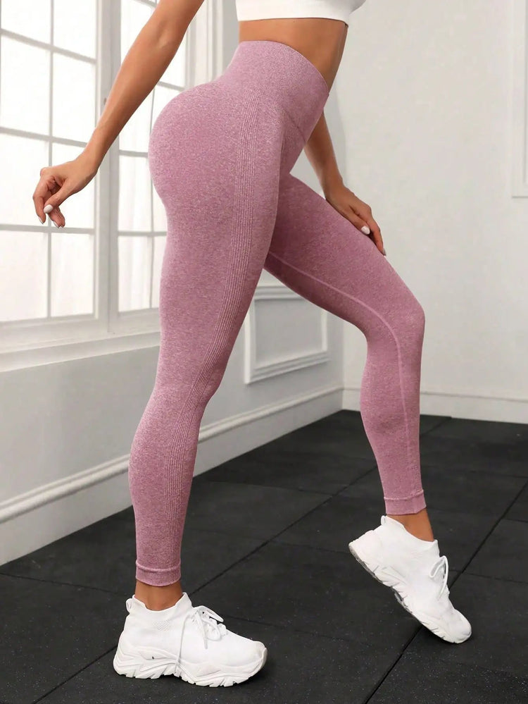 Seamless letter peach yoga pants, hip lifting yoga clothes, tight fitting high waisted sports and fitness pants for women PlatiNum