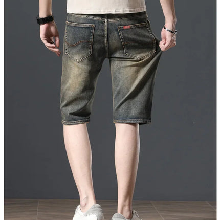 2025 Estate Marca Stretch Sottile Bermuda Masculina Cotone Denim Jeans Jorts Uomo Al Ginocchio Morbido Ropa Hombre Pantaloncini