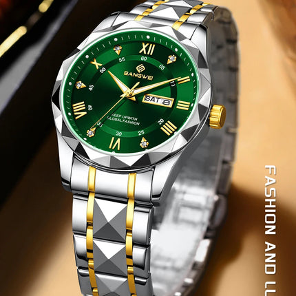 BANGWEI Orologio da donna elegante e lussuoso al quarzo, orologio da polso classico e semplice in acciaio inossidabile, con data automatica, impermeabile, con diamanti platinumshop