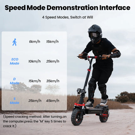 Monopattino Elettrico iScooter IX5S, Ruote da 11 Pollici, Fuoristrada, 48V15Ah 1000W, Trazione Posteriore, Velocità Massima 45km/h, Autonomia 65km, Pieghevole