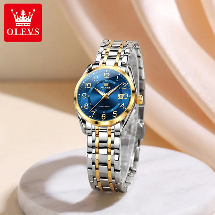 OLEVS 3666 Orologi da Donna Originali al Quarzo Impermeabili Luminosi Regalo per Donna Cronografo con Data Reloj Mujer platinumshop