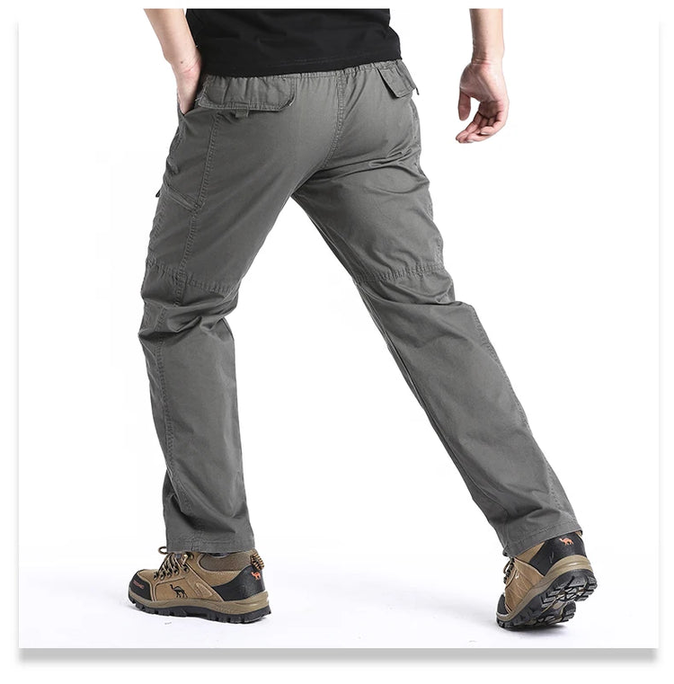 High Quality Men's Cotton Cargo Pants Casual Multiple Pocket Tacitcal Pants Spring Autumn Outdoor Camping Hiking Work Pants