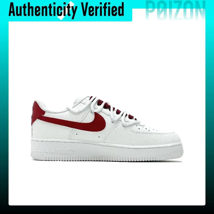Nike Air Force 1 Abrasion Resistant Low top Skateboard Shoes Men's White Red CW2288-111（Team1467-QD）