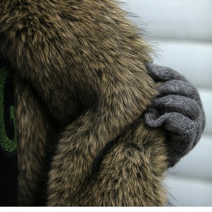 Mens Korean Streetwear Thick Warm Jacket Winter Fleece Lined Fur Collar High Quality Cold Proof Heavyweight Outdoor Thermal Coat