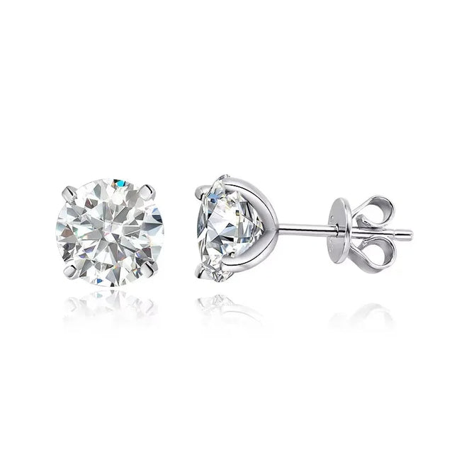 Smyoue 0.2-3CT Orecchini a bottone in moissanite color oro rosa per le donne Orecchini con diamanti classici scintillanti da laboratorio per matrimoni Argento puro 925 platinumshop