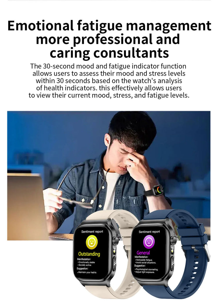 2026 Nuovo Misurazione Accurata Salute Smart Watch ECG + PPG Acido Urico Pressione Sanguigna Lipidi Nel Sangue Chiamata BT Smartwatch Per Le Donne Degli Uomini platinumshop