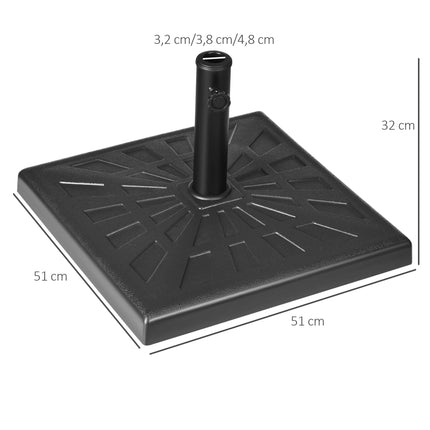 2 Pezzi Pesi per Base Ombrellone a Sbalzo 80kg Acqua/105kg Acqua e Sabbia, Pesi Pesanti per Supporto Ombrellone da Esterno Nero