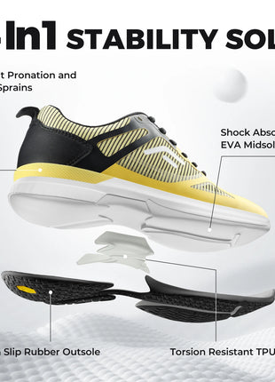 FitVille Scarpe da pickleball larghe da uomo Scarpe da tennis Scarpe da tennis da cancha intera con supporto per l'arco plantare Scarpe sportive leggere antiscivolo