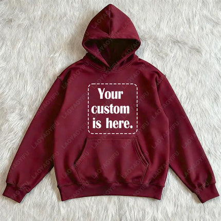 2026 Student Casual Custom Printed Text DIY Hoodie Customized Personalized Hoody Custom Hoodies Text Sweatshirt Clothes