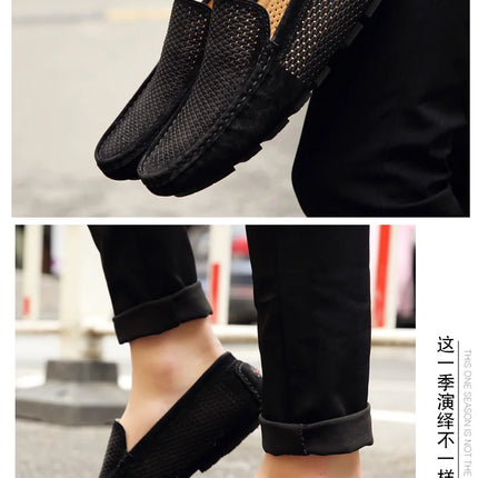 Mocassini da Uomo in Pelle Scamosciata Traspiranti Estivi, Scarpe da Guida di Lusso, Nuove Calzature Casual da Uomo