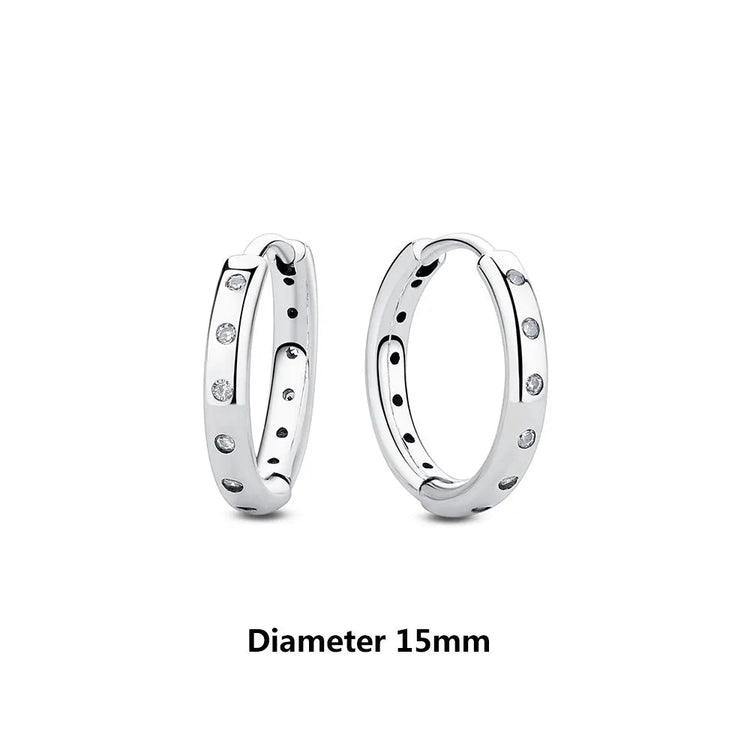 Orecchini Originali in Argento Sterling 925, Modello 2026, a Perno e a Cerchio con Cristalli, per Donna, in Oro Rosa, con Corona, Cuore, Infinito, Ape, Gioielli platinumshop