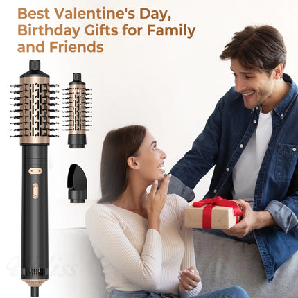 3 in Hair Dryer Brush Rotating Blow Dryer Brush Hot Air Styler Electric Hairdryer Hot Air Spin Brush Set Curling Iron Comb