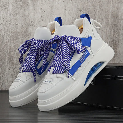 High top White Sneakers Best selling Mens Sneakers With Anti slip Wear resistant Properties Increasing Height by 6 Centimeters