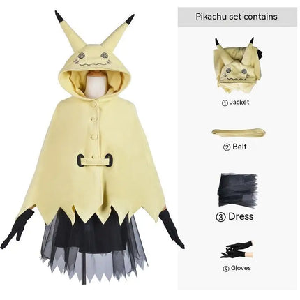Mimikyu Cosplay Costume Anime Women Dress Up Clothes Halloween Comic-con Carnival Clothing Outfit Party Coser Props Adult Gift