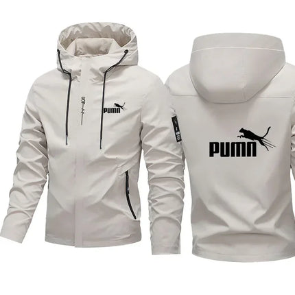 2026 Spring/Summer New Men's Casual Jacket, Outdoor Windproof and Waterproof Design, Hooded Long Sleeve Zipper Sports Jacket
