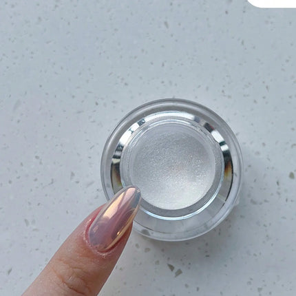 1 Box Moonlight Mirror Nail Powder Silver Fine Glitter Metallic Effect Pigment Gel Polish Chrome Holographic Nail Powder Nail Art Decorations