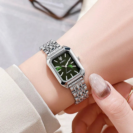 2025 Orologio da polso con cinturino in acciaio inossidabile di marca calda Orologio da polso al quarzo regalo di lusso da donna Orologio da polso al quarzo quadrato semplice moda studente platinumshop