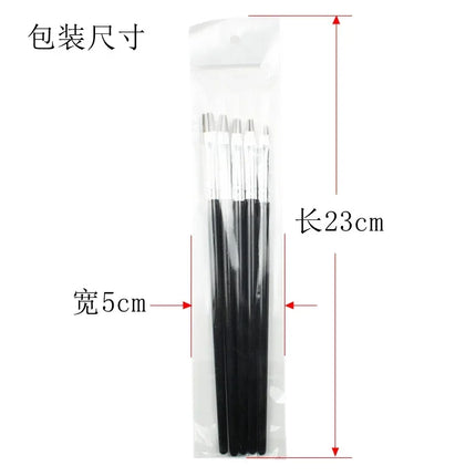 5PCS Kolinsky Flat Nail Art Brush Set Gradient Acrylic Nail UV Gel Builder Drawing Painting Pen Manicure Tool