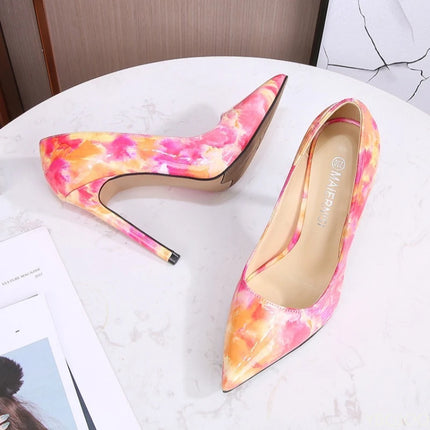 Tacchi alti dimagranti alla moda e sexy di grandi dimensioni Tacchi sottili Bocca poco profonda Punta a punta Tacchi alti di colore di nicchia Scarpe singole