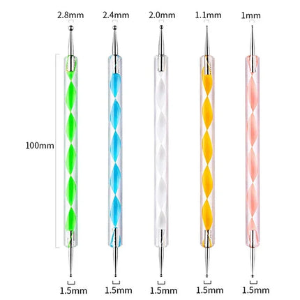 5Pc Nails Art Dotting Pen Acrylic Drawing Liner Supplies Brush Rhinestone Gems Picker UV Gel Painting Manicure Accessoires Tools 2028