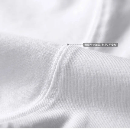600G Heavy Cotton Short-sleeved T-shirt Men's and Women's Summer Loose Casual Trend Versatile Round Neck Half-sleeved Clothes PlatiNum