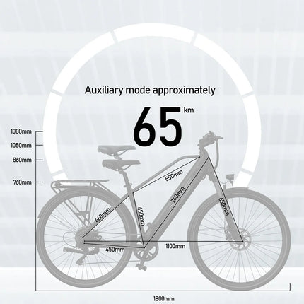 DUOTTS C29 Lite Bici Elettrica per Città, Motore 250W e 43Nm, Autonomia fino a 65km in PAS, Batteria 36V 13Ah Rimovibile, Cambio Shimano 7 Velocità, Freni a Disco, Sospensione Anteriore, Pneumatici 27.5"