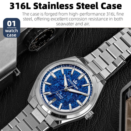 AddiesKin Men Automatic Mechanical Watch Miyota 9015 Sapphire Crystal 200M Waterproof Stainless Steel Luxury Diver Watch K006